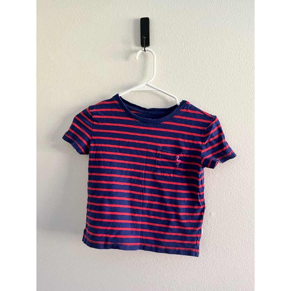 GAP • Blue & Red Striped Shirt with Flamingo 🦩